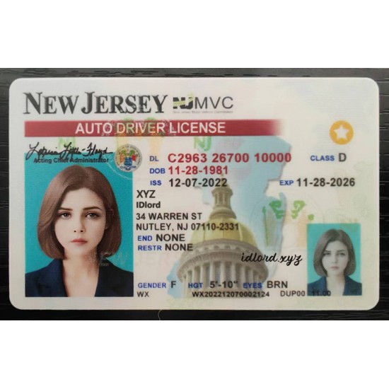 New Jersey Fake id front side